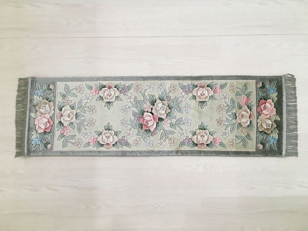 楽天市場】【中国段通 シルク 玄関マット】「花天月地」絨毯