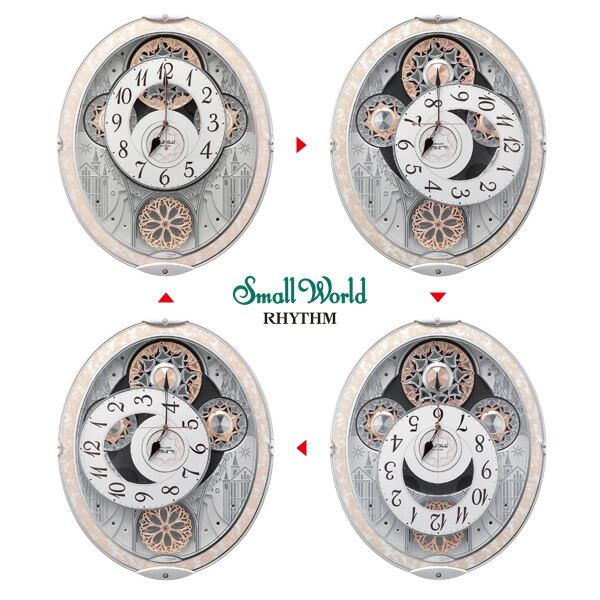 リズム時計 からくり 電波 掛時計 8MN407RH03 スモールワールドノエル