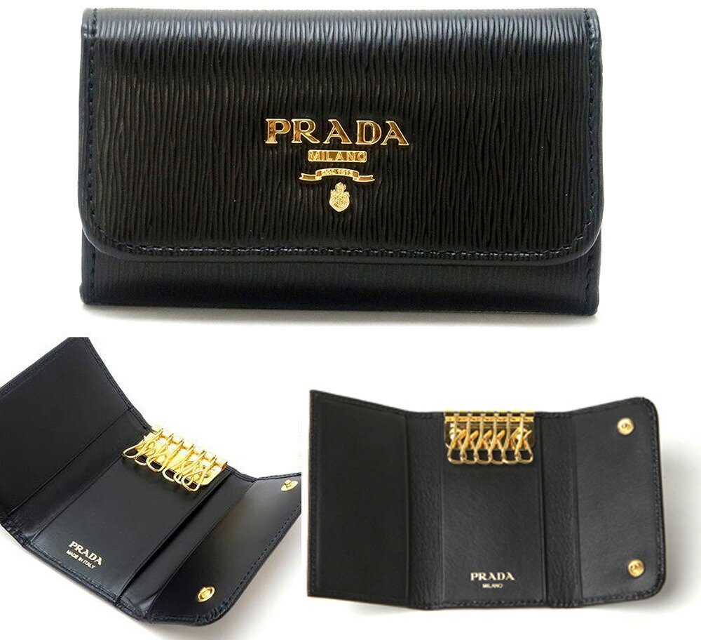 楽天市場】PRADA プラダ 6連キーケース三角ロゴプレート 型押し