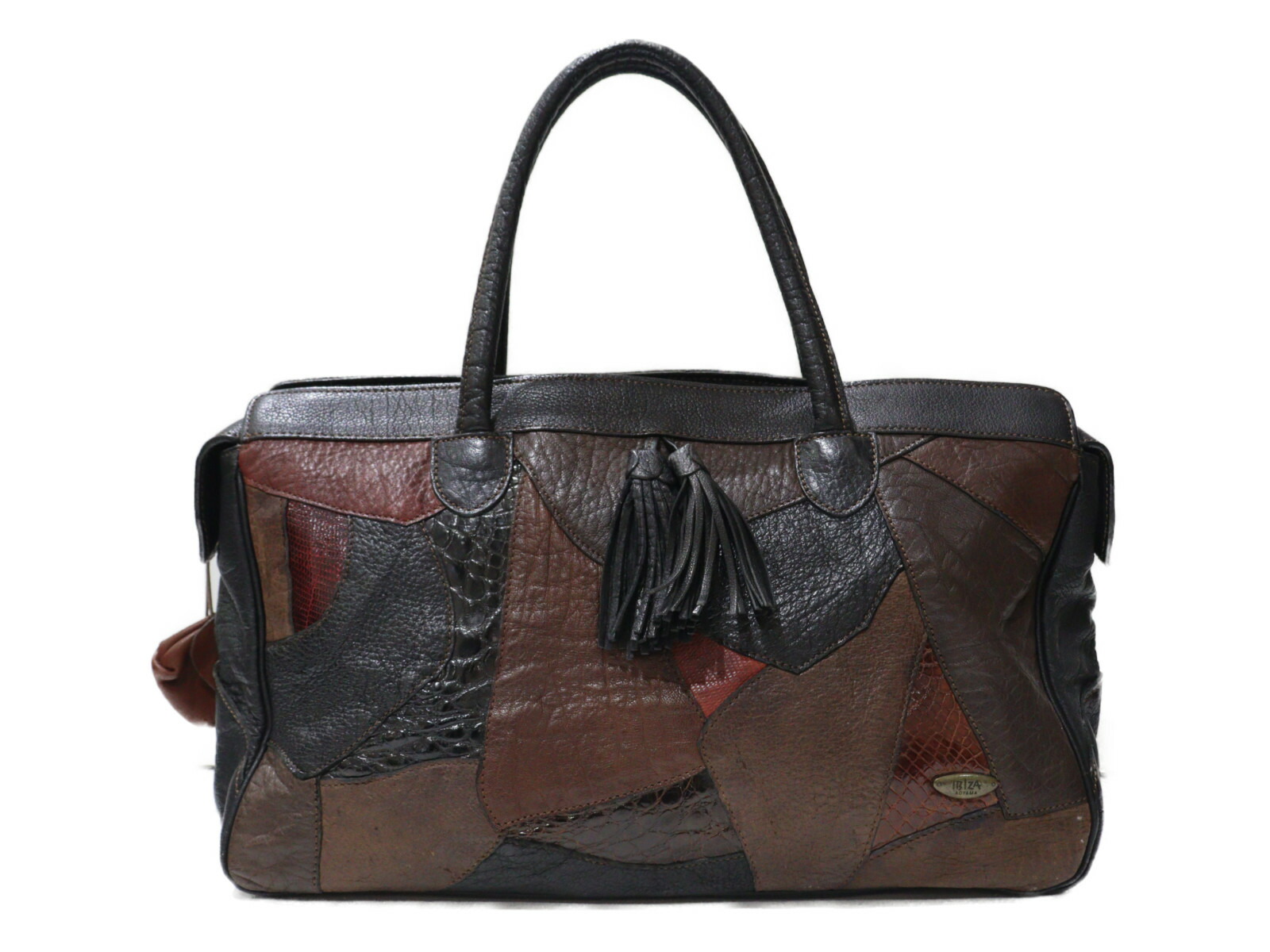 楽天市場】IBIZA イビザ ハンドバッグ トートバッグ ブラック×ブラウン