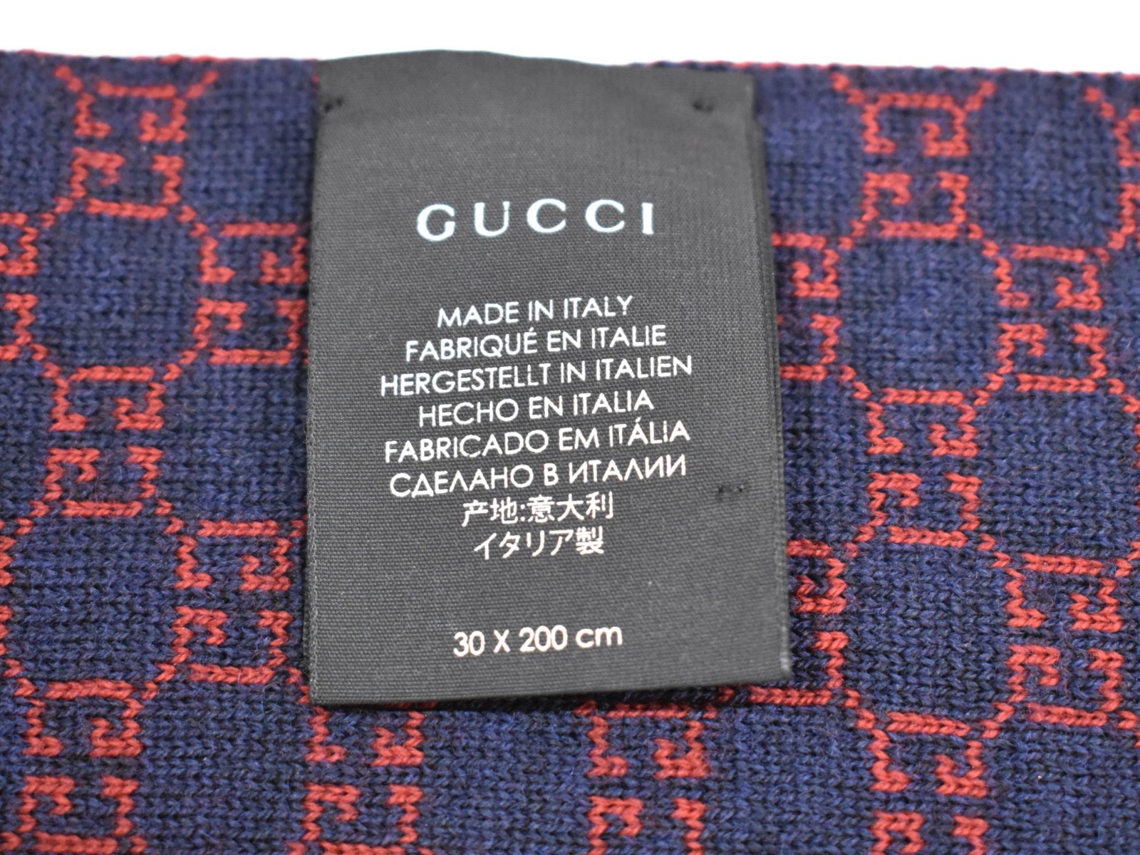 楽天市場】GUCCI グッチ GG柄ウールマフラー 08.338.986 レッド
