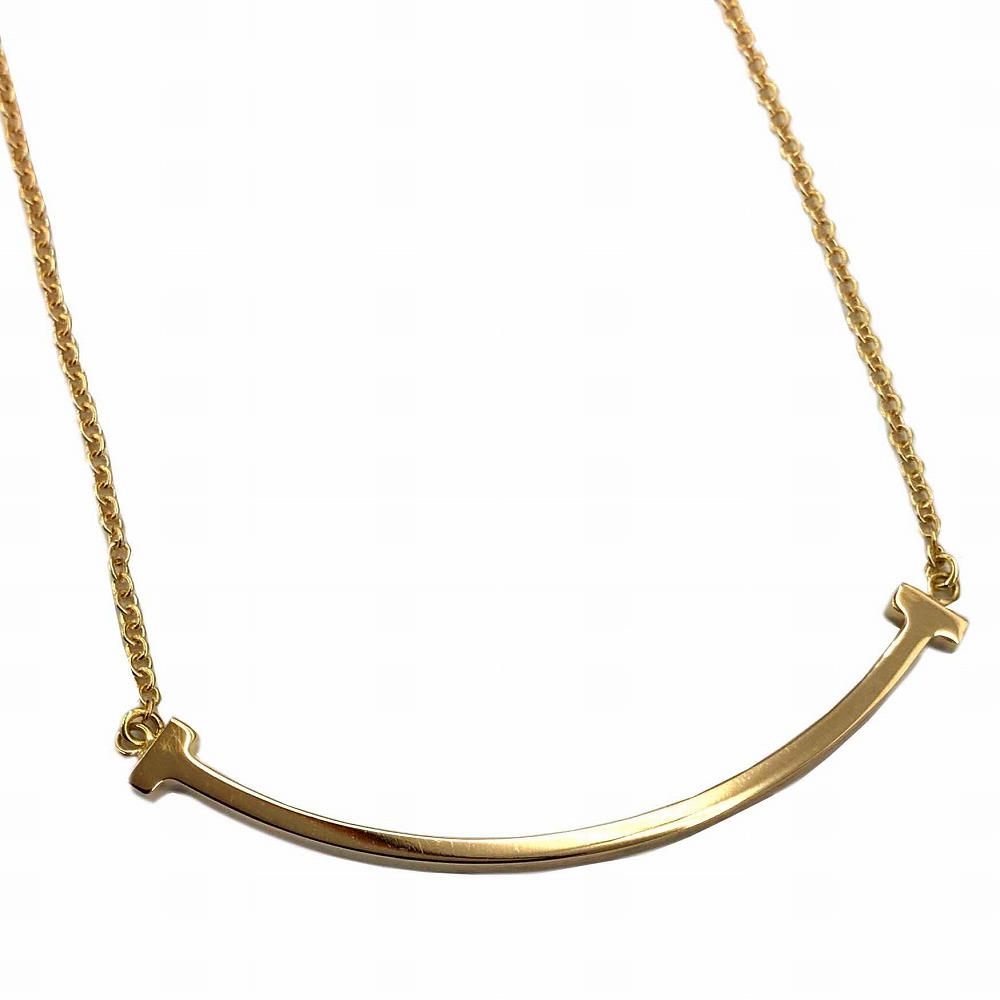 楽天市場】O 【Tiffany&Co.】Tスマイルネックレス スモール 750 K18PG