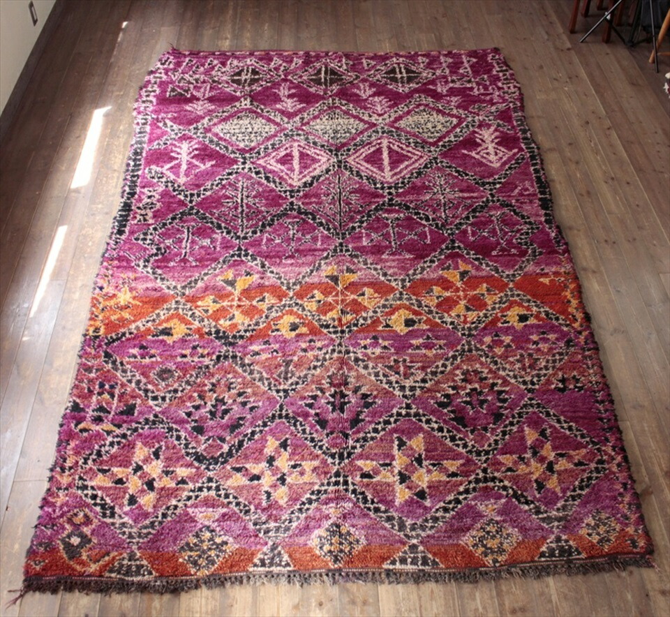 楽天市場】モロッコ Morocco オールドカーペット・エリアラグ298