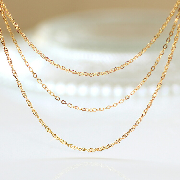 楽天市場】【最短当日出荷】80cm スクリュー K18ゴールド チェーン