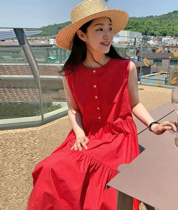 楽天市場】送料無料 ワンピース ロング ミモレ ノースリーブ 丸首