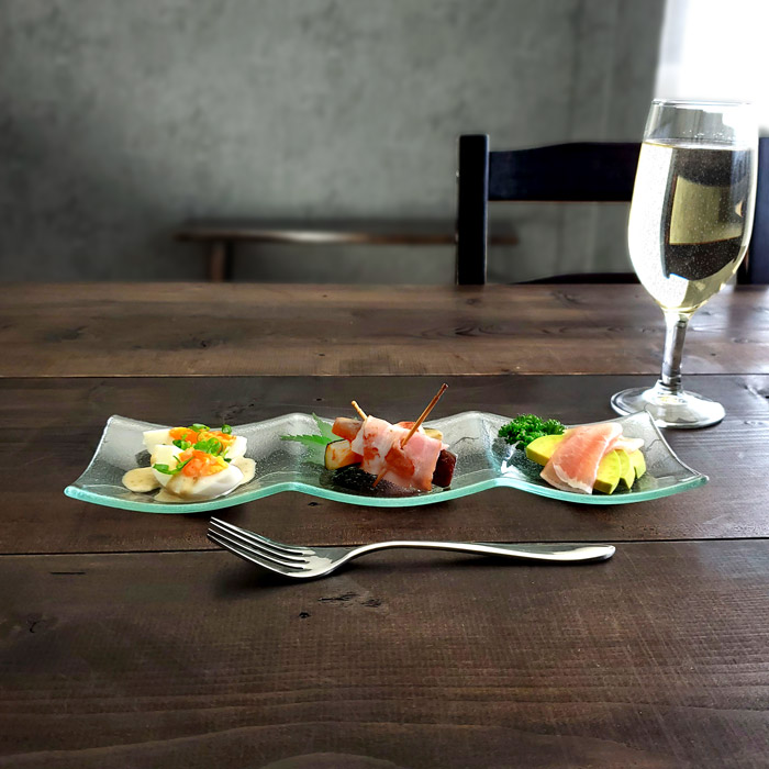 楽天市場】皿 ガラス シーニュ 3つ 仕切り 30cm 長方形 おしゃれ 家