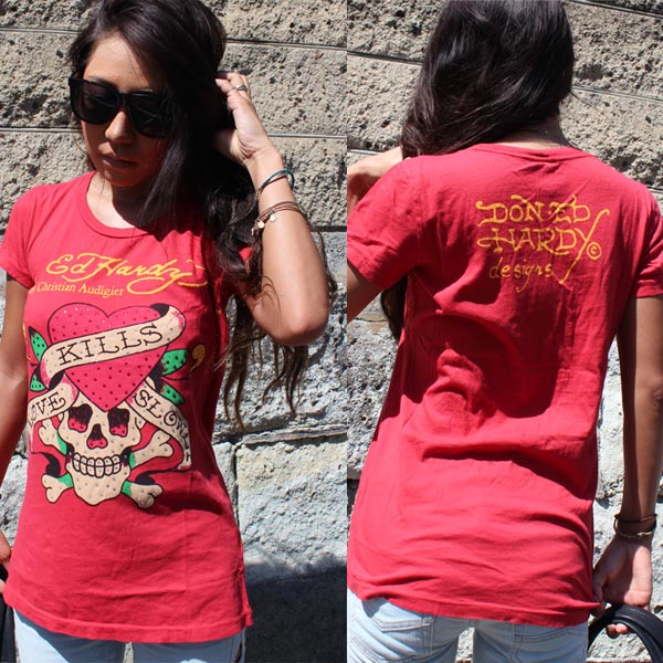 楽天市場】エドハーディー Tシャツ レディース Ed Hardy ラブキル