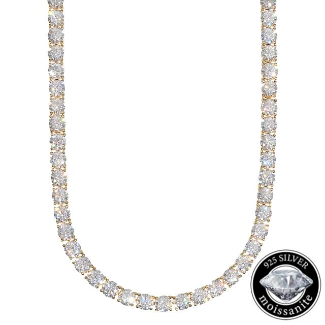 楽天市場】モアサナイト 5mm テニスネックレス ゴールド