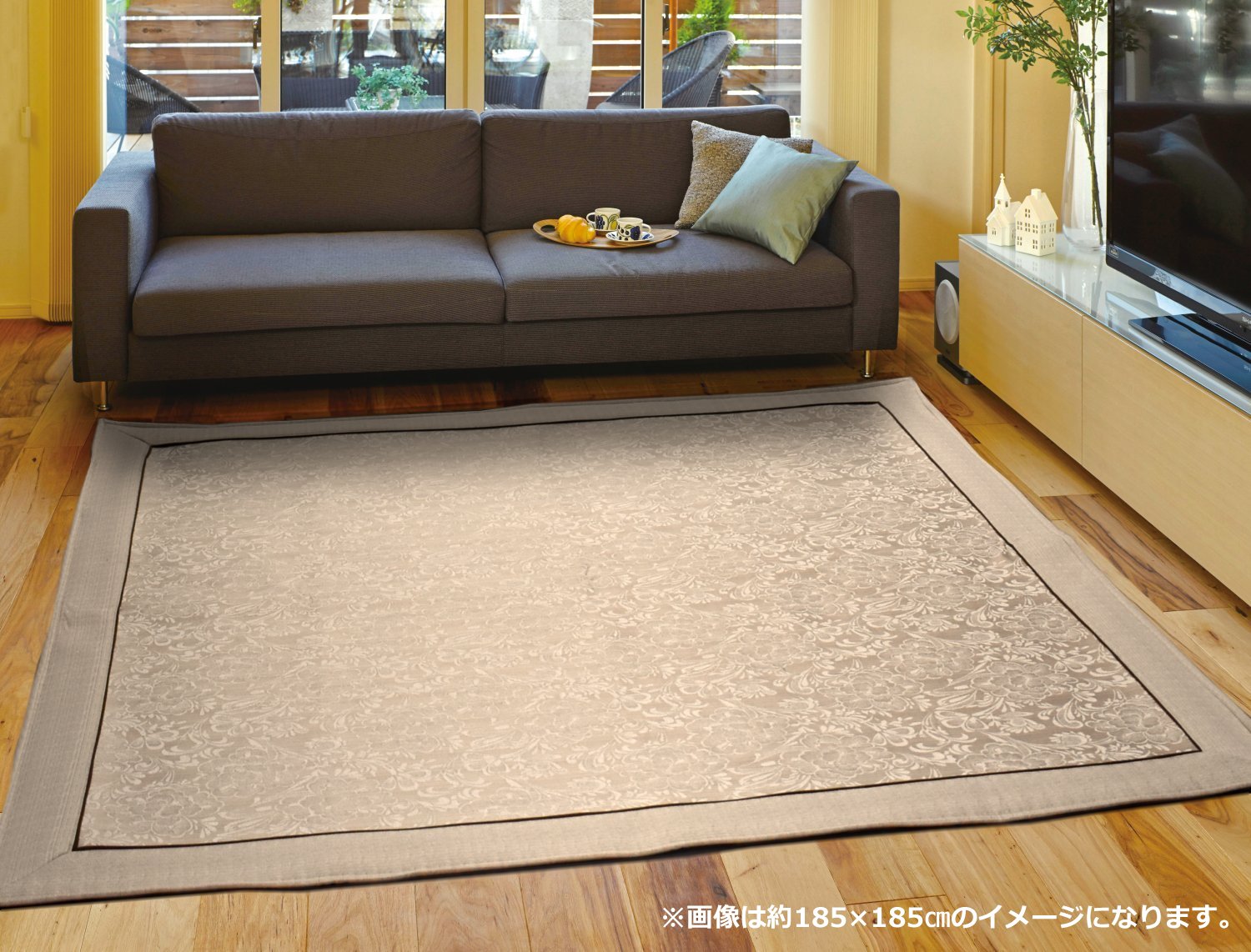 楽天市場】ラグ 2畳 洗える 185×185cm （ミラBE） アンティーク