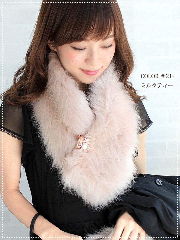 楽天市場】ティペット ファー マフラー レディース 冬 用 フェイク