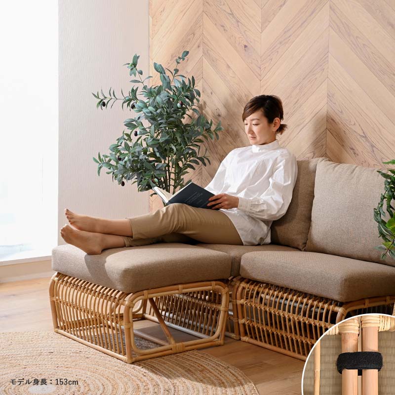 楽天市場】アジアン家具 ラタンソファ4点セット 1人掛けソファ3台