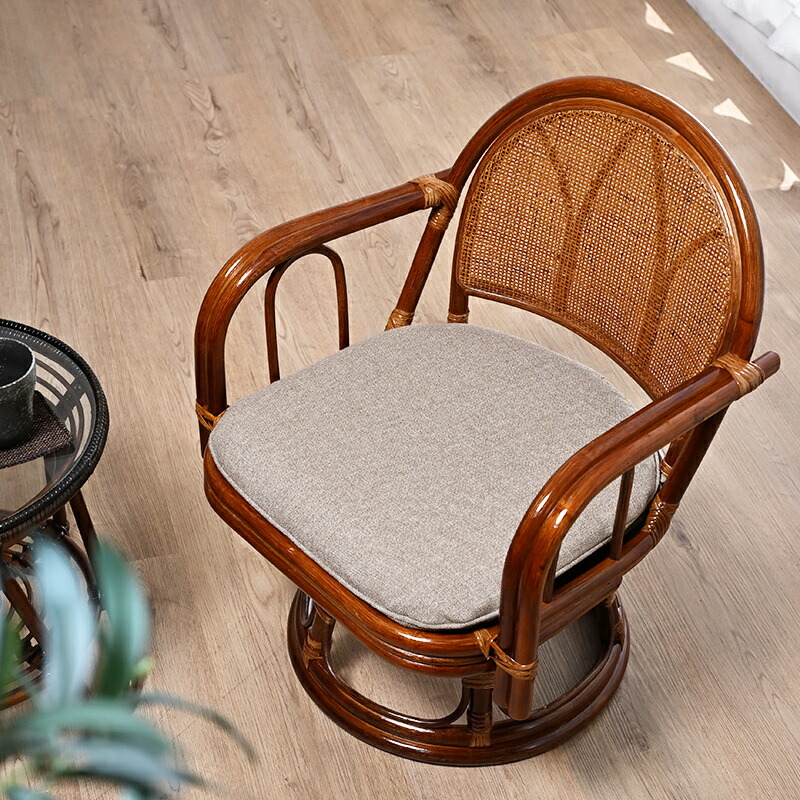 楽天市場】籐回転座椅子 籐 回転椅子 イス ラタンチェア 和 高座椅子