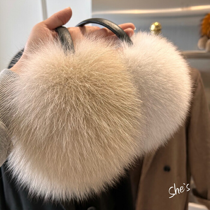 耳当てバイザー GFORE フォックスファーバイザー フォックスファー