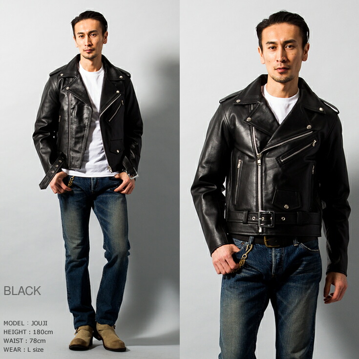 楽天市場】Horn Works 本革 ダブルライダースジャケット メンズ ホーン