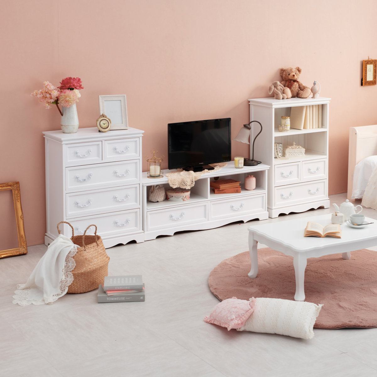 楽天市場】チェスト 4段 木製 カントリー調 シャビーウッド 幅60cm