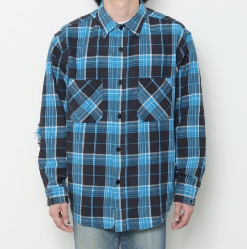 楽天市場】UNUSED アンユーズド 22AW 日本製 Damaged check shirt
