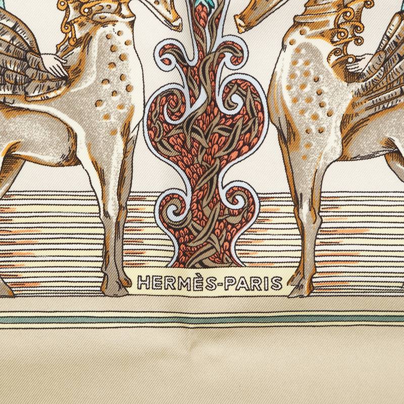 楽天市場】エルメス HERMES カレ90 Au FIL de la sole スカーフ グレー