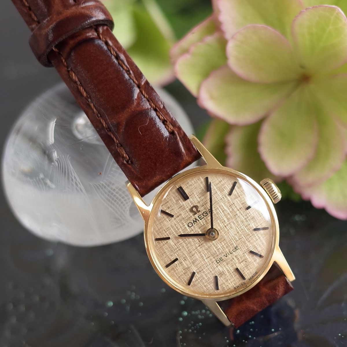 楽天市場】オメガ デビル アンティーク K18 YG モザイク文字盤 新品革