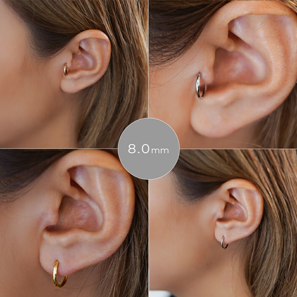 楽天市場】セグメントリング ピアス K18/Pt │16G/14G ワンタッチ