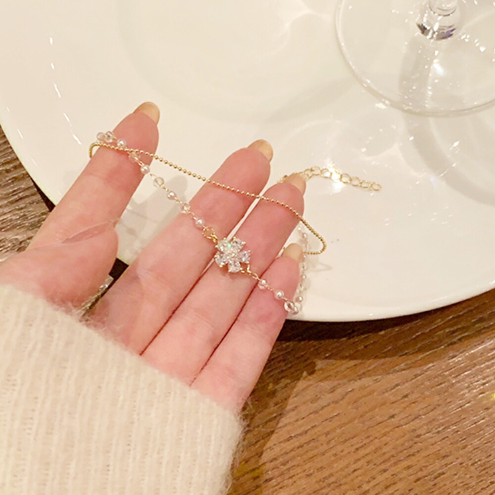 楽天市場】ブレスレット レディース 春夏秋冬 花モチーフ 2連 チェーン