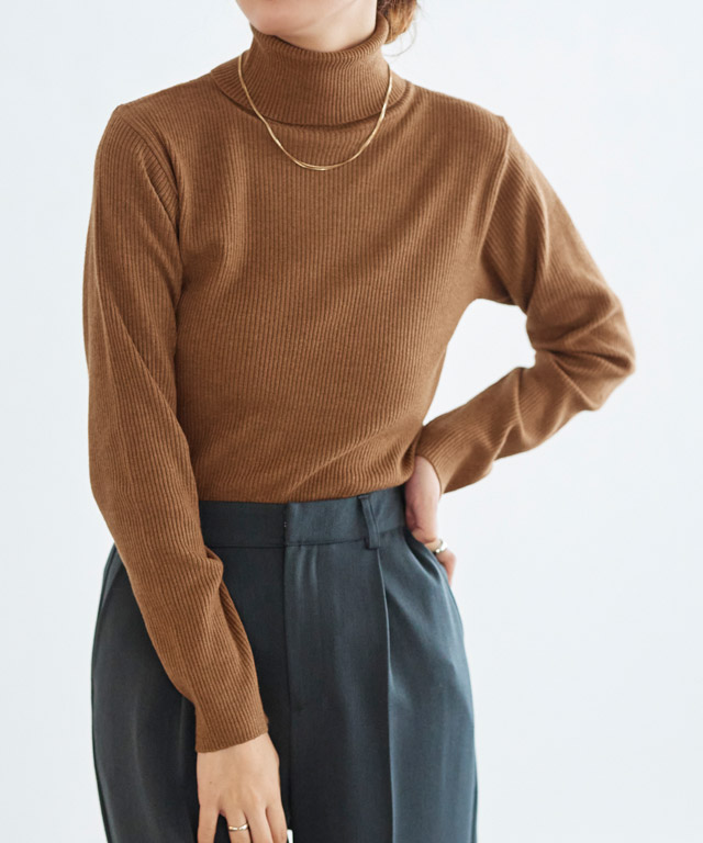 楽天市場】≪冬SALE！≫【返品交換不可】リブタートルネックニット