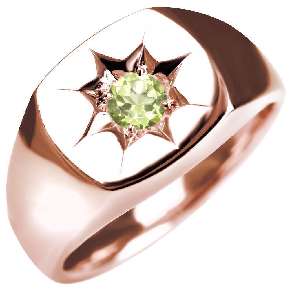 楽天市場】ペリドット リング 18金 メンズ 8月誕生石 指輪 ゴールド