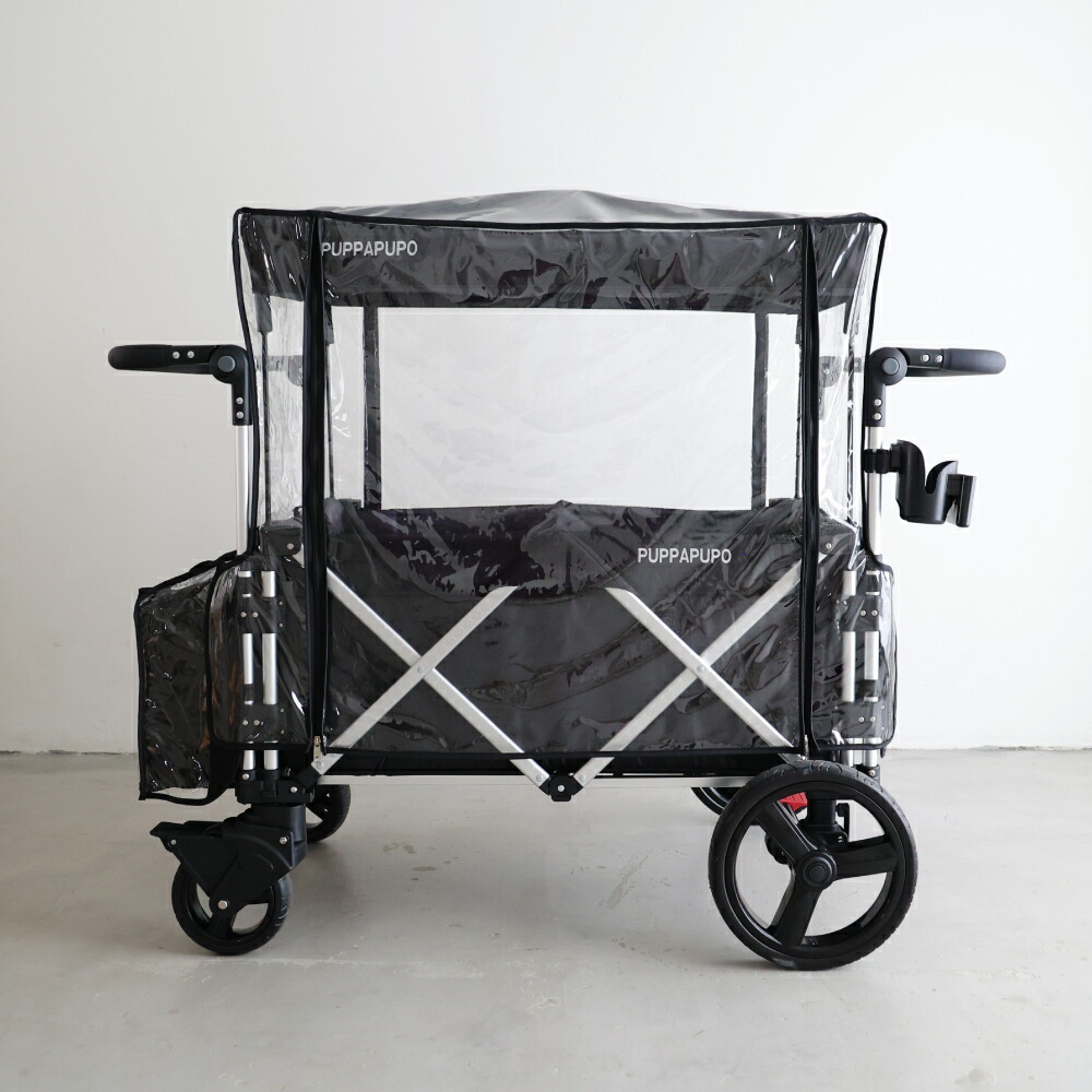 楽天市場】ストローラーワゴン キャノピー付き レインカバー付き