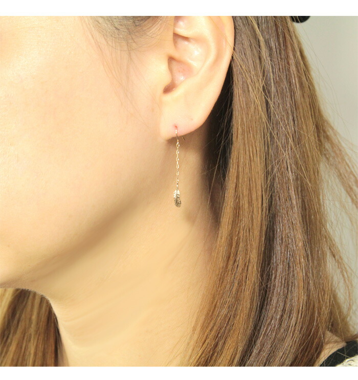 楽天市場】フェザー 羽根 モチーフ k10 10k 10金 ゴールド レディース