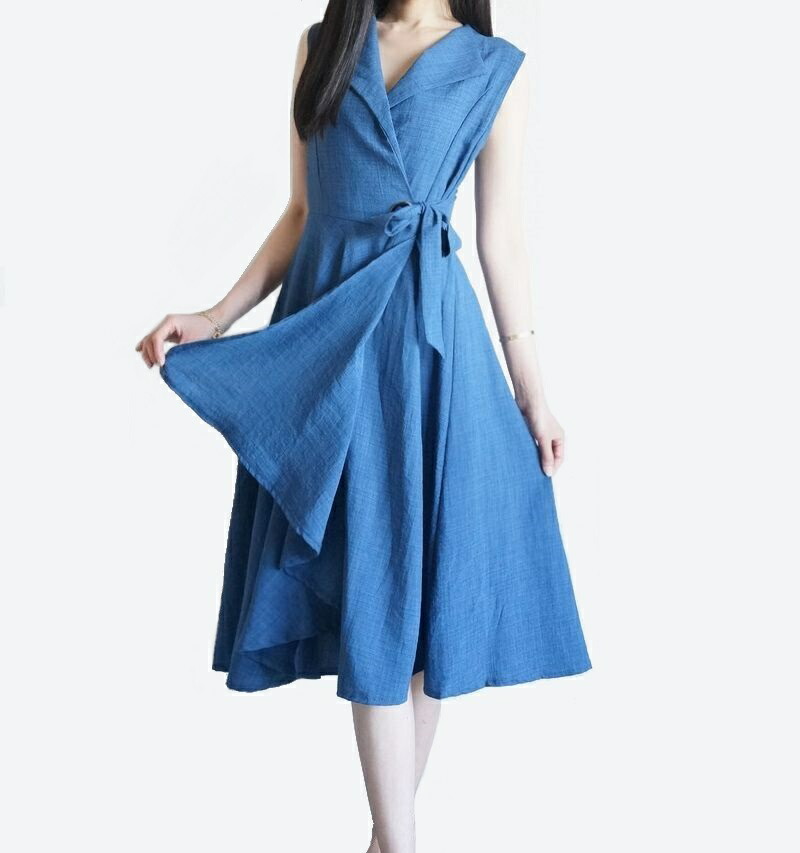 楽天市場】着痩せ！ウエスト絞り ラップワンピース カシュクール