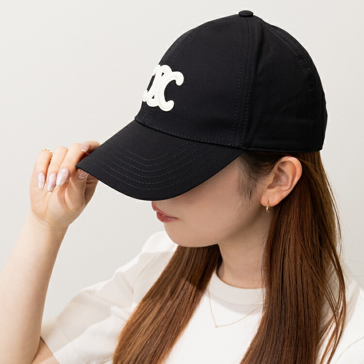 セリーヌ ☆大人気☆ CELINE ベースボールキャップ コットン ブラック