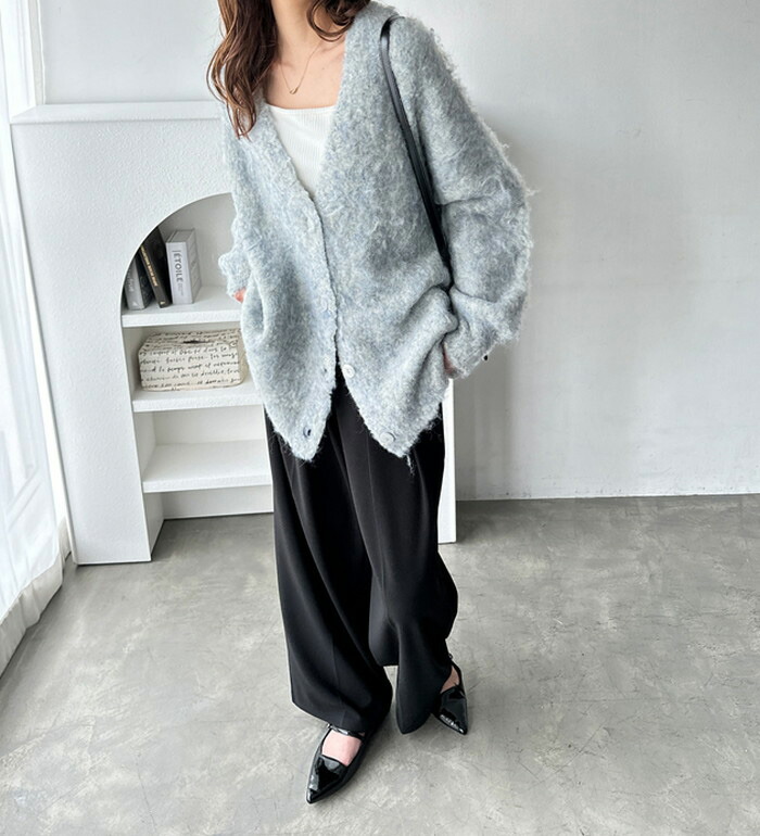 楽天市場】ブークレミックスシャギーカーディガン レディース 秋 冬 春