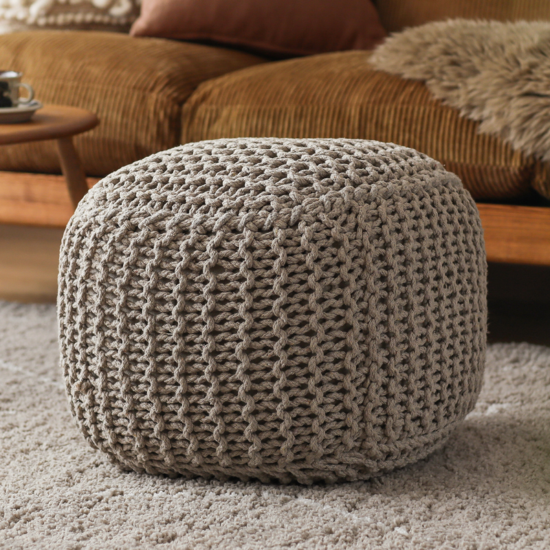 楽天市場】POUF braid プフ ブレイド 四角 スクエア グレー 天然素材