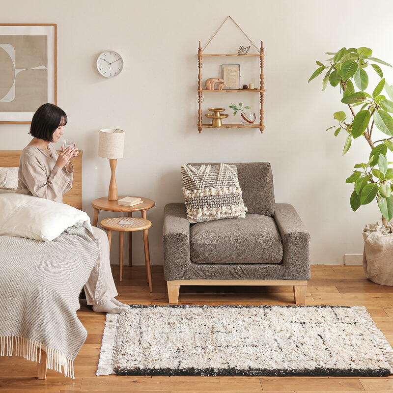 楽天市場】ラグ ラグマット BIANCA LINE-DOT 200×250 ベニワレン風