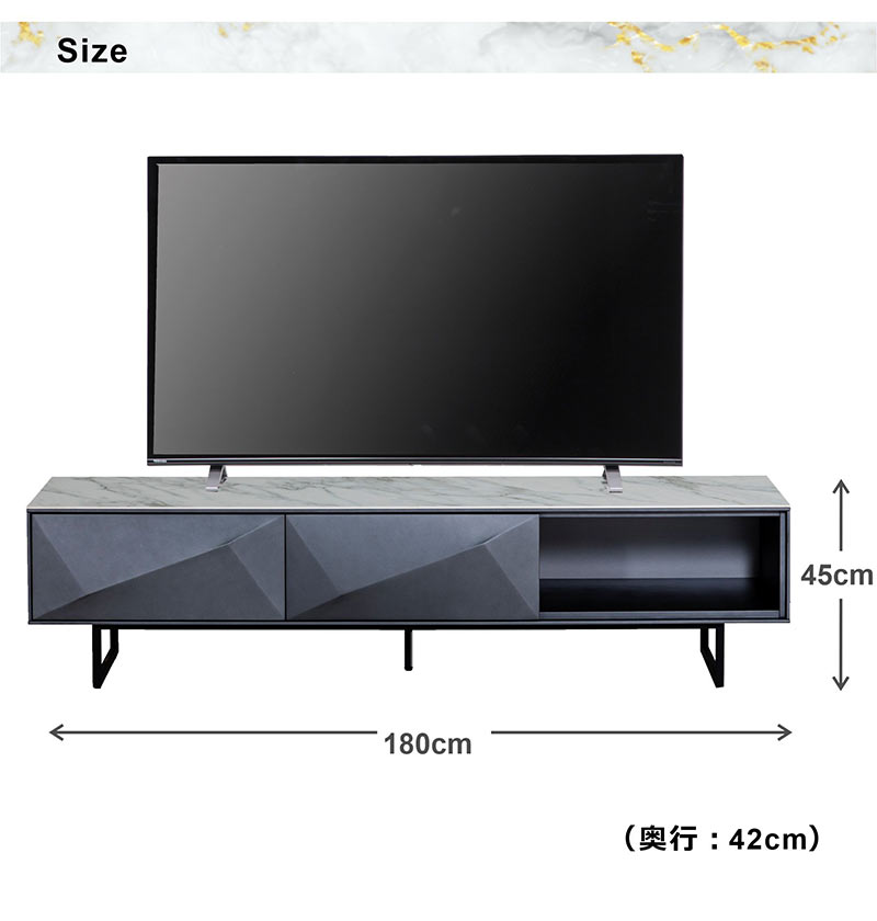 楽天市場】セラミック テレビボード 180 大理石風 テレビ台 ローボード