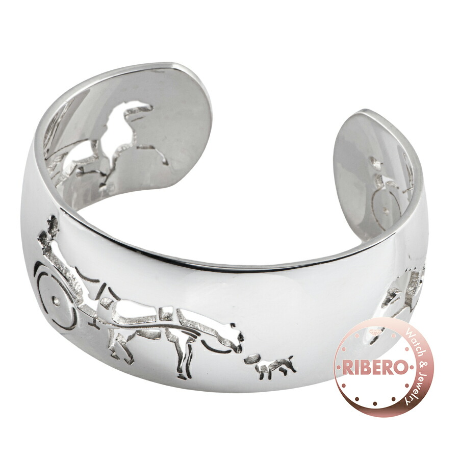 楽天市場】HERMES エルメス カフ バングル ブレスレット 馬車 犬