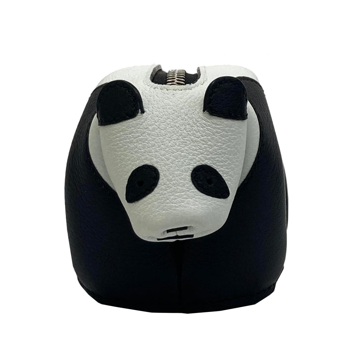 週末セール)ロエベパンダパース ケース レザー ブラック ホワイト