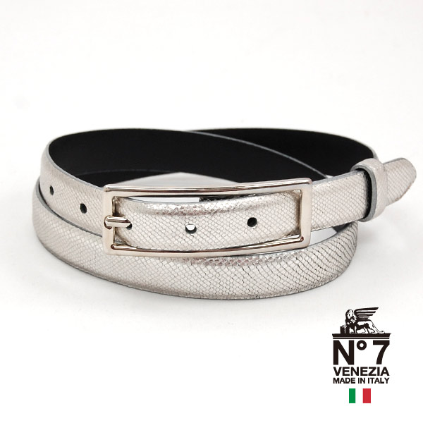 楽天市場】レザー ベルト レディース イタリア製シルバー メタリック