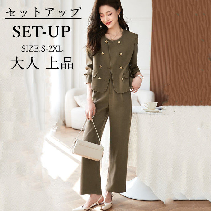 楽天市場】セットアップ パンツスーツ レディース ジャケット ノー