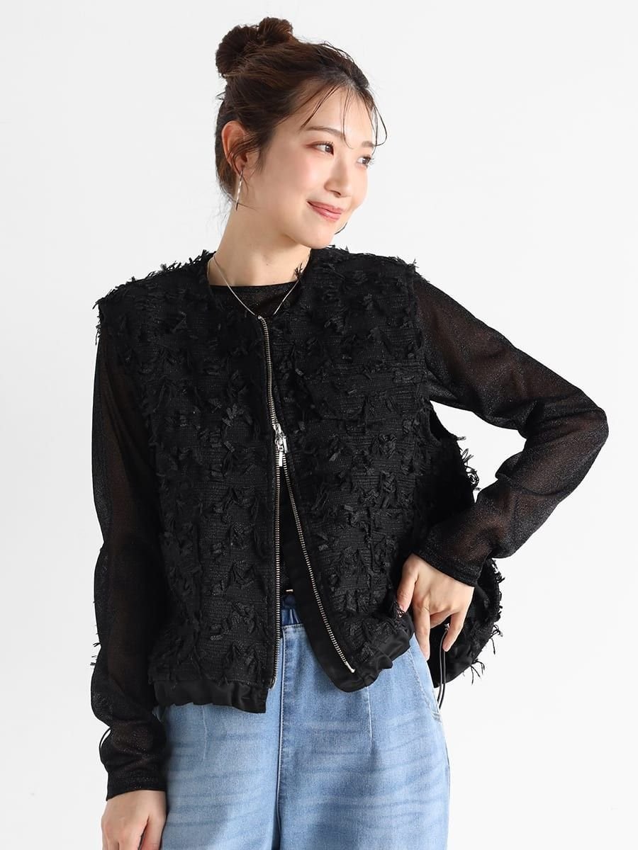 Vin｜カットジャガードダブルジップジレ | Rakuten Fashion(楽天