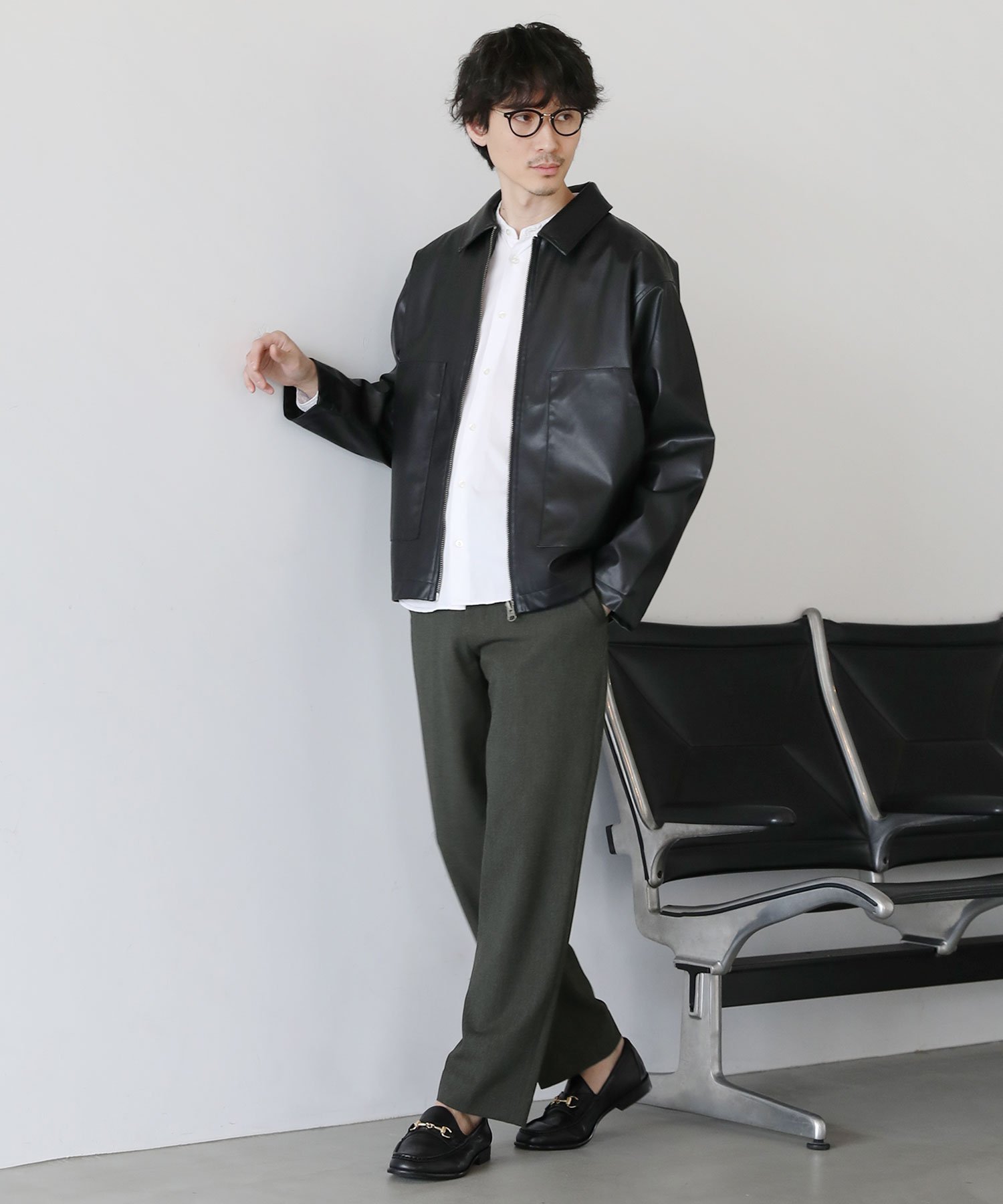 THE CASUAL｜シンセティックレザージップアップブルゾン | Rakuten