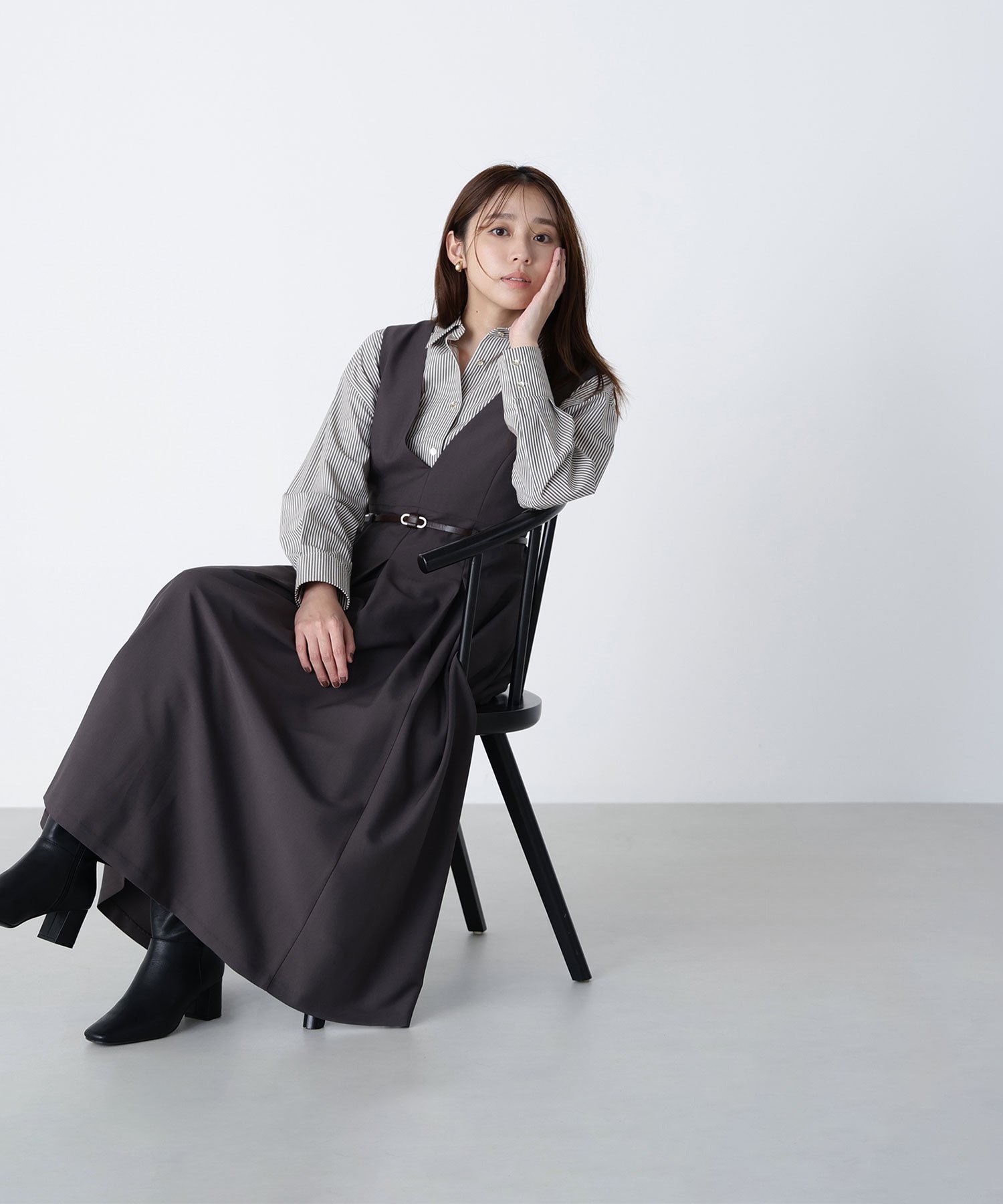 NATURAL BEAUTY BASIC｜ベルテッドタックジャンスカ | Rakuten Fashion