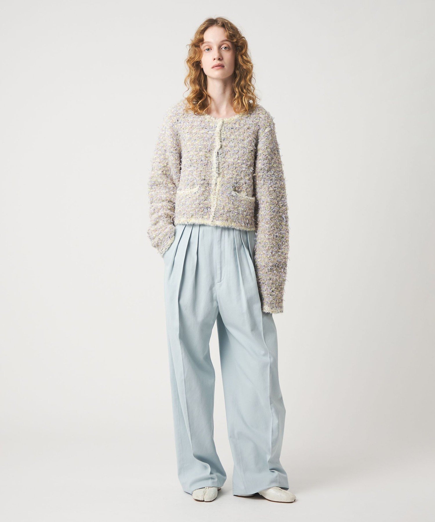 roku 6 ニットカーディガン Beauty & youth 6(ROKU)＞カラーシアー ニット カーディガン