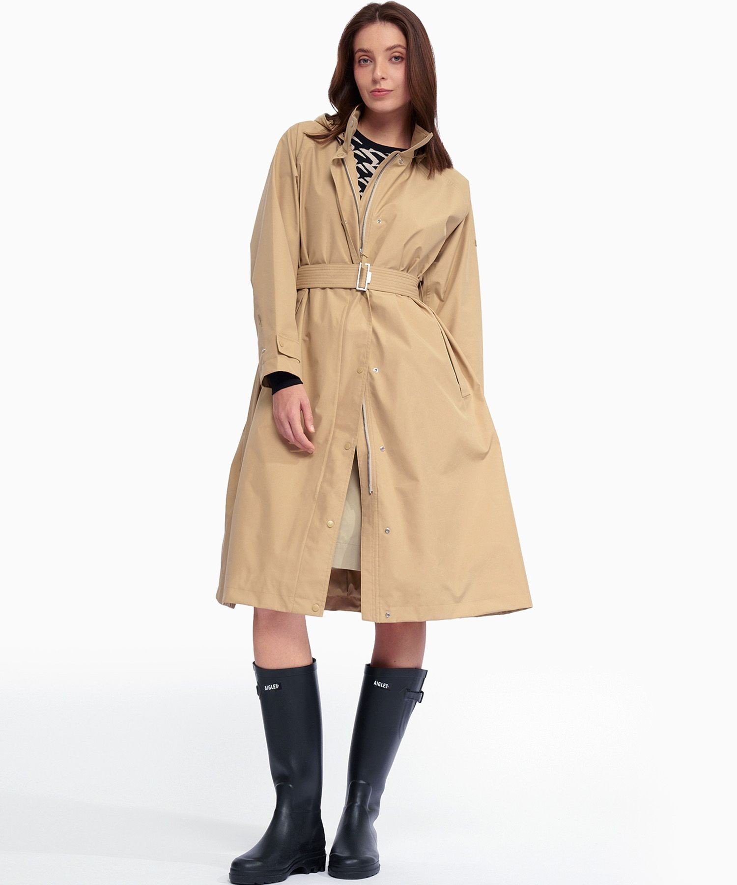 AIGLE｜防風 撥水 透湿 GORE-TEX ゴアテックス 2レイヤー フーデッド