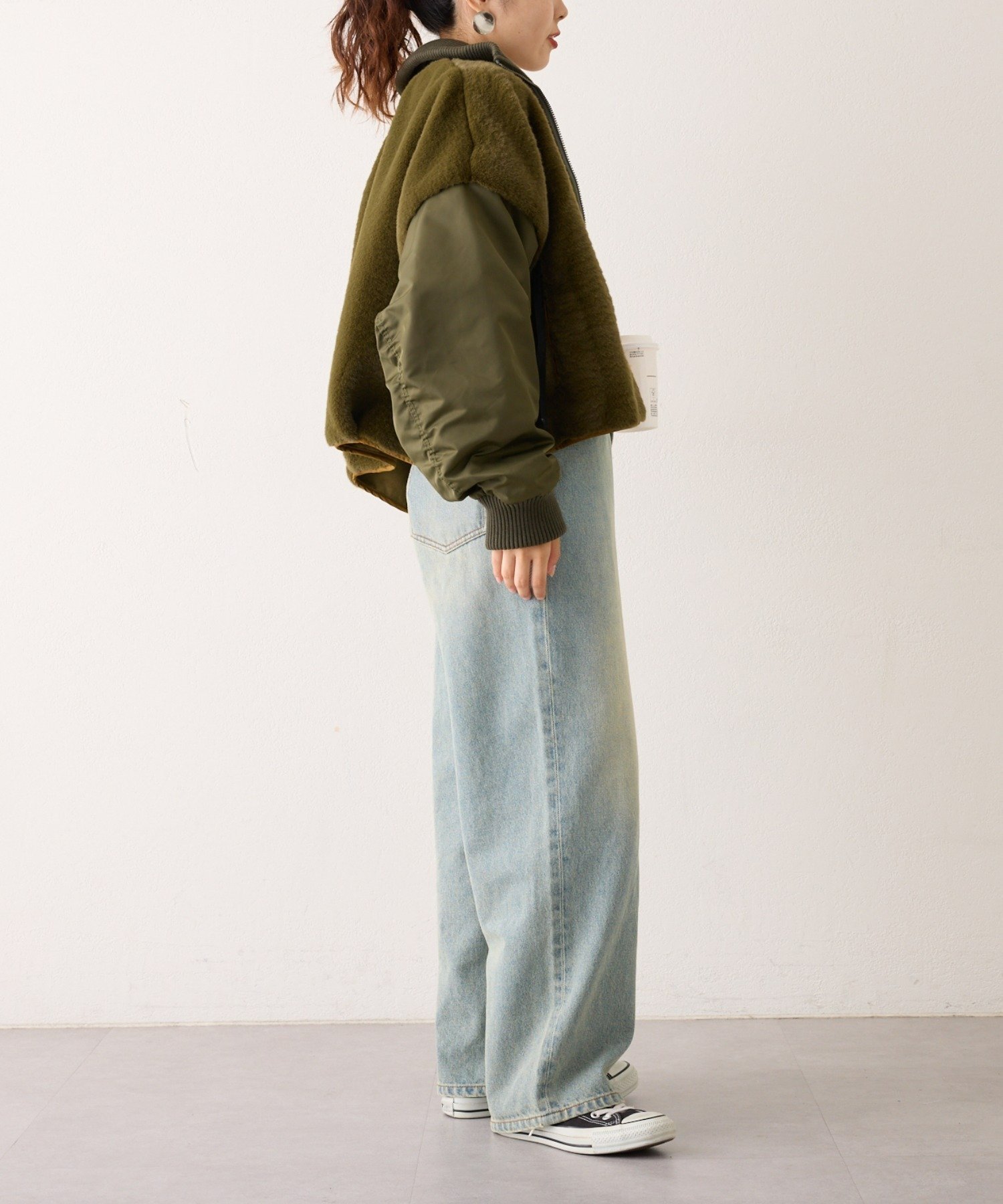 CIAOPANIC TYPY｜【etsinta】ファー切替ショートスタンドジャケット