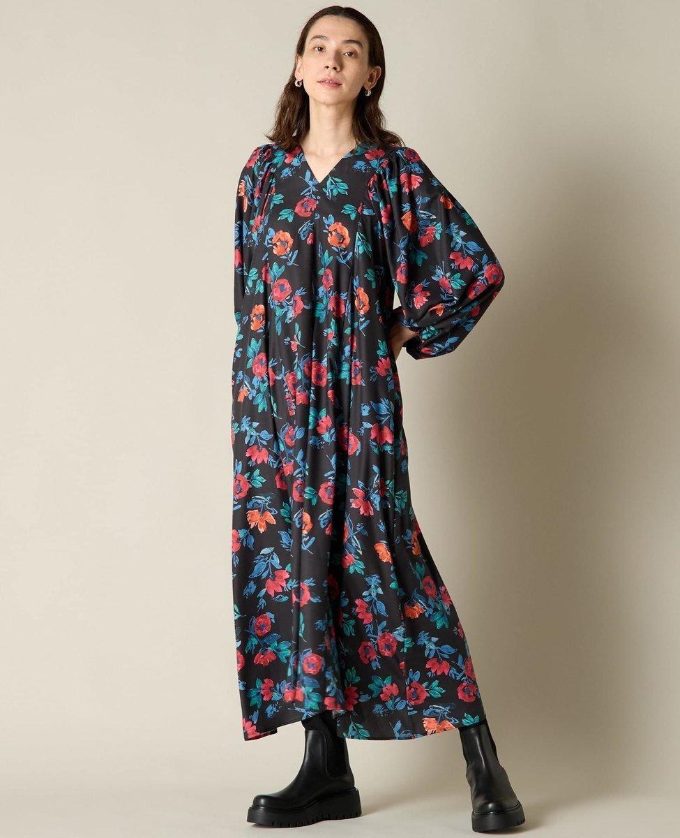 Liesse｜フラワープリントロングワンピース | Rakuten Fashion(楽天
