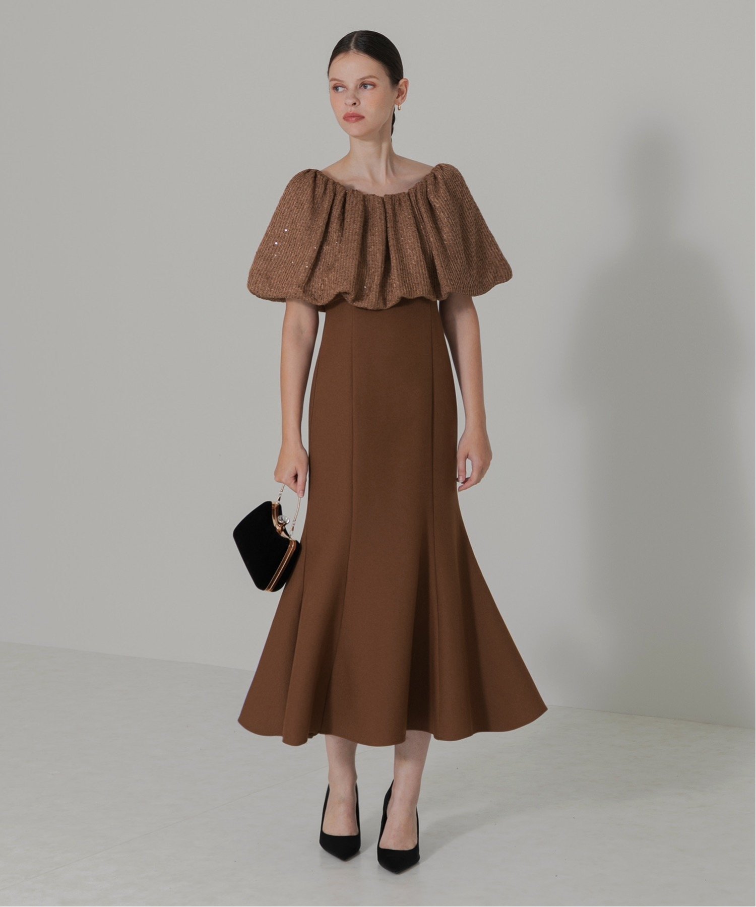 Leja｜LEJA/2WAYオフショルダーワッフル生地マーメイドワンピース