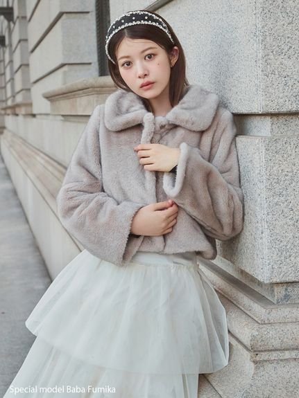 SNIDEL｜ステンカラーショートファーコートジャケット | Rakuten