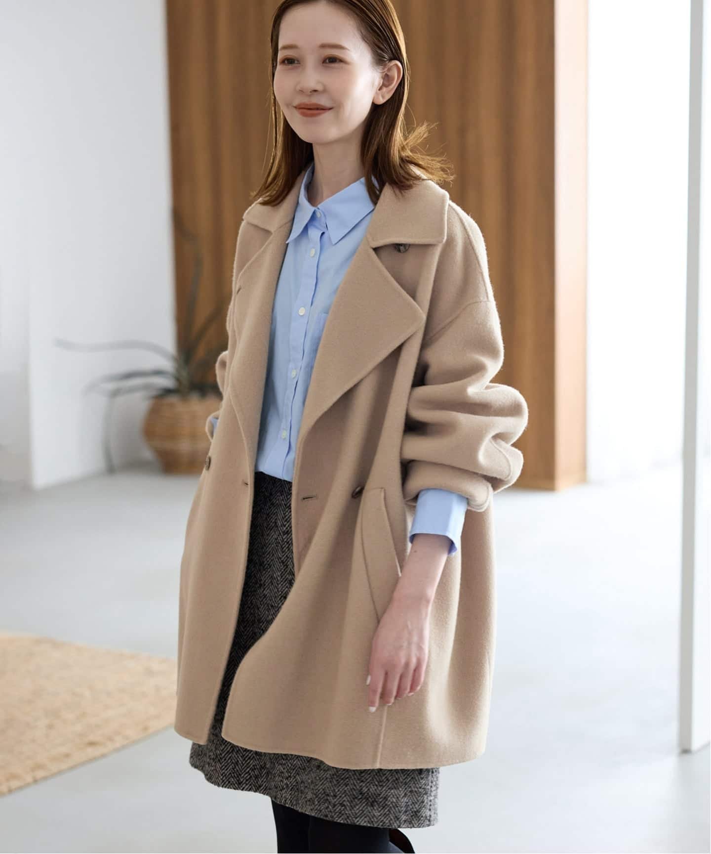 SLOBE IENA｜souple wool ダブルフェイスミドルコート | Rakuten