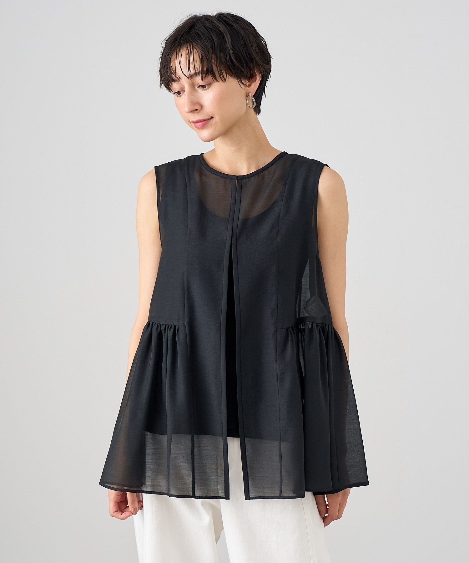 ANAYI｜オーガンペプラムギャザージレ | Rakuten Fashion(楽天