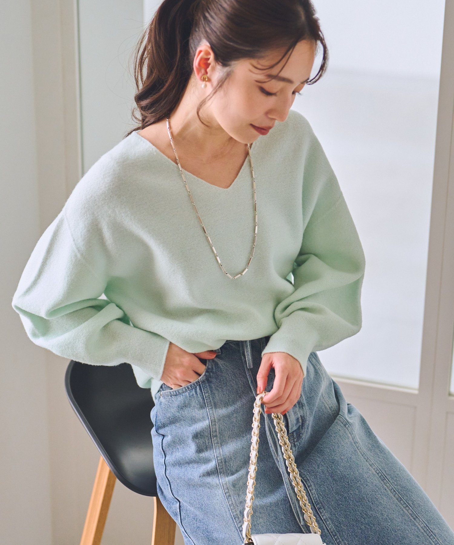 La boutique BonBon｜【今すぐお届け!・デコルテ美人見え】ウール100